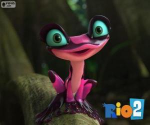 yapboz Gabi, küçük zehirli kurbağa, bir karakter yeni film Rio 2